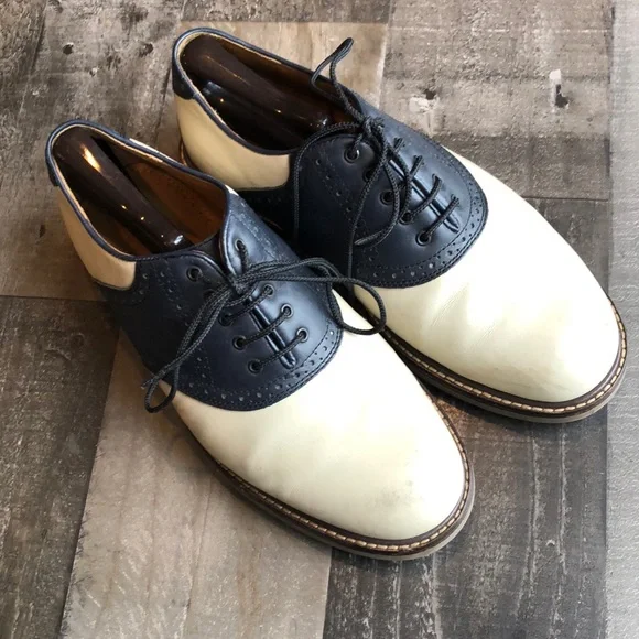 Bank Shoes Jos A Bank Cream And Navy Oxford Poshmark